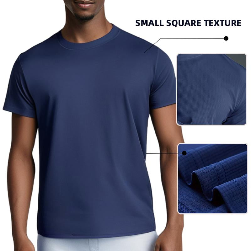 5-Piece Men'S Tops Sports Short Sleeve round Neck T-Shirts - Breathable Quick-Dry Activewear for Daily Casual, Outdoor Activities Menswear