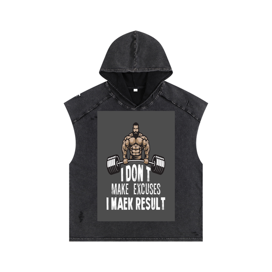 Snow Washed Boxy Hooded Tank Top