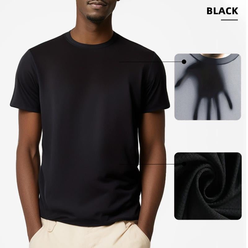 5-Piece Men'S Tops Sports Short Sleeve round Neck T-Shirts - Breathable Quick-Dry Activewear for Daily Casual, Outdoor Activities Menswear