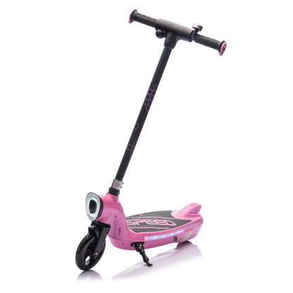 Kids Ride on Electric Scooter with Kickstand,Scooter Bell,Faster Speed and Longer Usage Time,Rear Brake,Wider Pedal,Non-Slip Handle,Colorful LED Lights,5.59-6.84 MPH for Kids 6+.